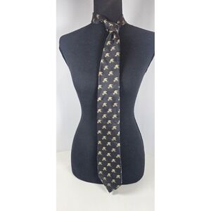 Fabris Venezia Tie 100% Silk Black Winged Lion Luxury Made in Italy Mens Necktie